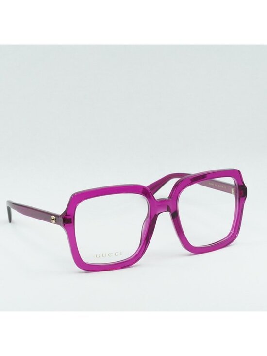 Gucci GG1318O 003 Eyeglasses Transparent Fuchsia 55mm Square Frame main image 6